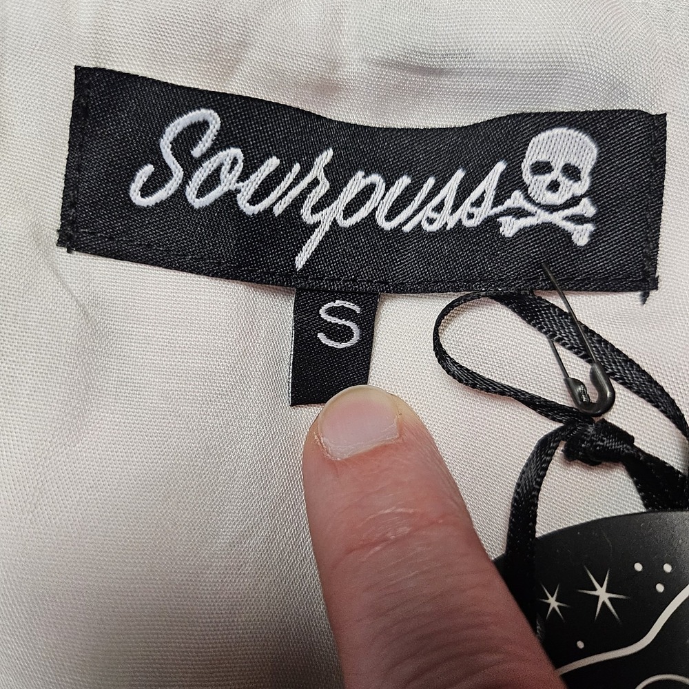 NWT Sourpuss Sweets Carousel Roses Pink Stripe Swing Dress Size S Pinup Punk - Picture 7 of 10